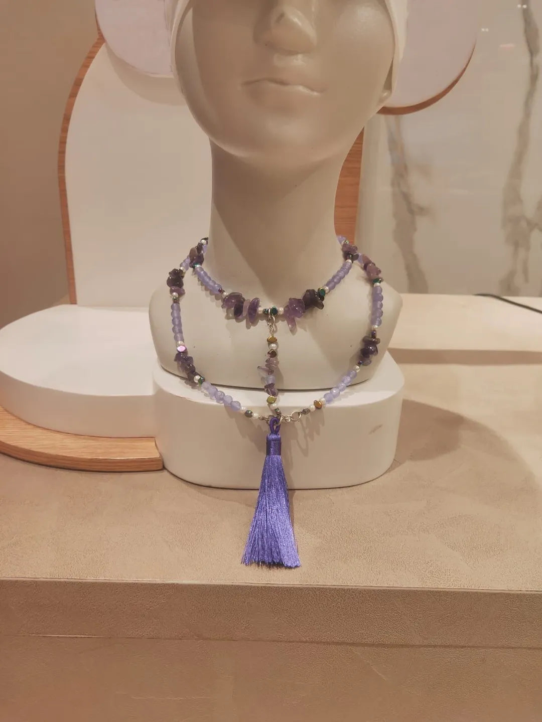 Long necklace for women on mannequin | elegant jewelry women | Accessories Egypt