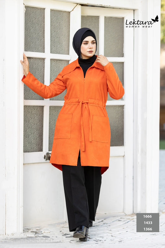 Suede Drawstring Jacket