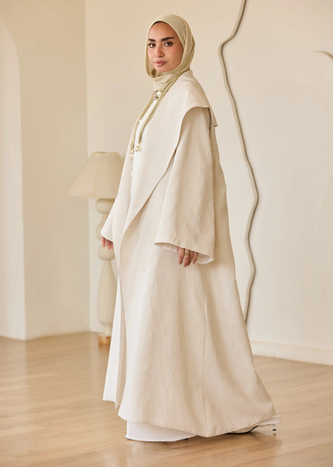 Marble Print Satin Organza Cardigan