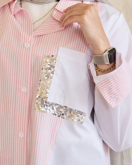 Plain & Striped Poplin Shirt