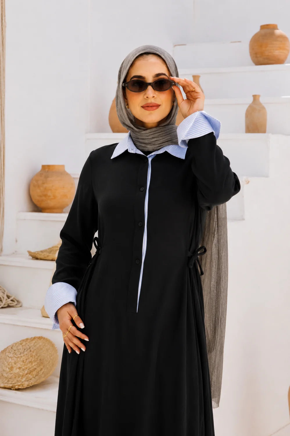 Long Linen Shirt Style Dress