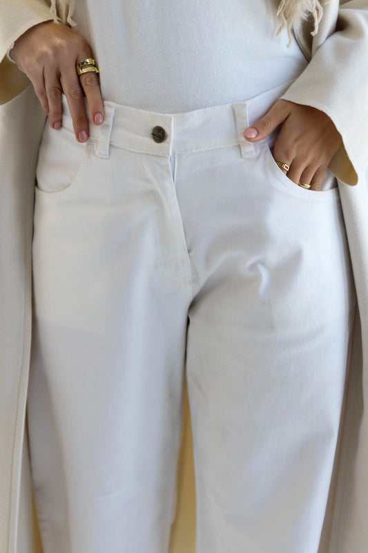 White Denim Pants