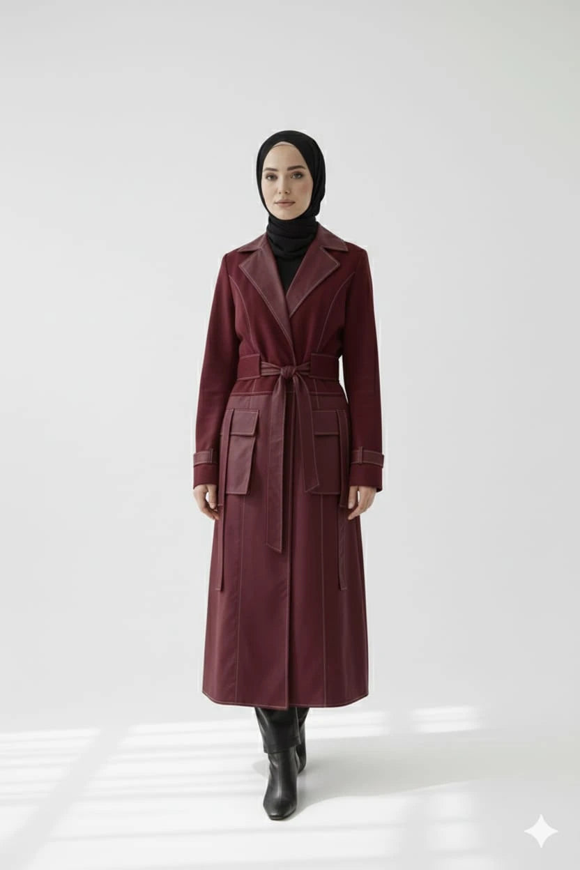Woman in a hijab wearing  coat