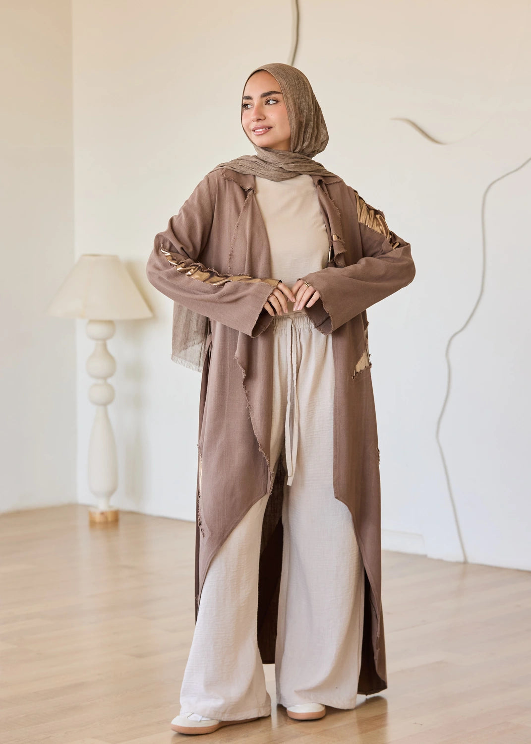 Linen Satin Cardigan