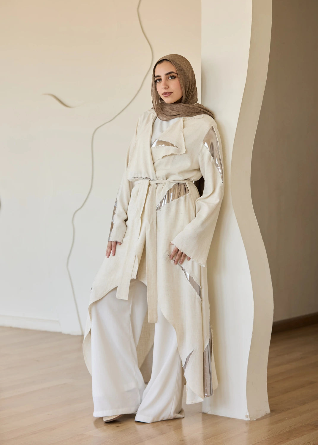 Linen Satin Cardigan