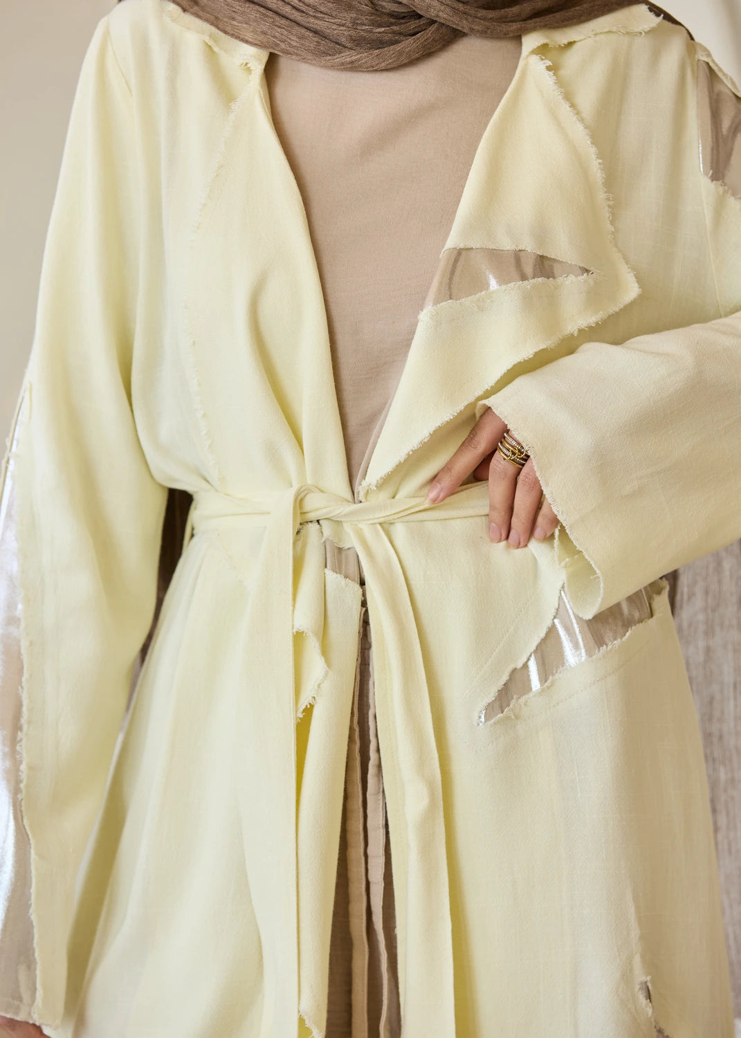 Linen Satin Cardigan