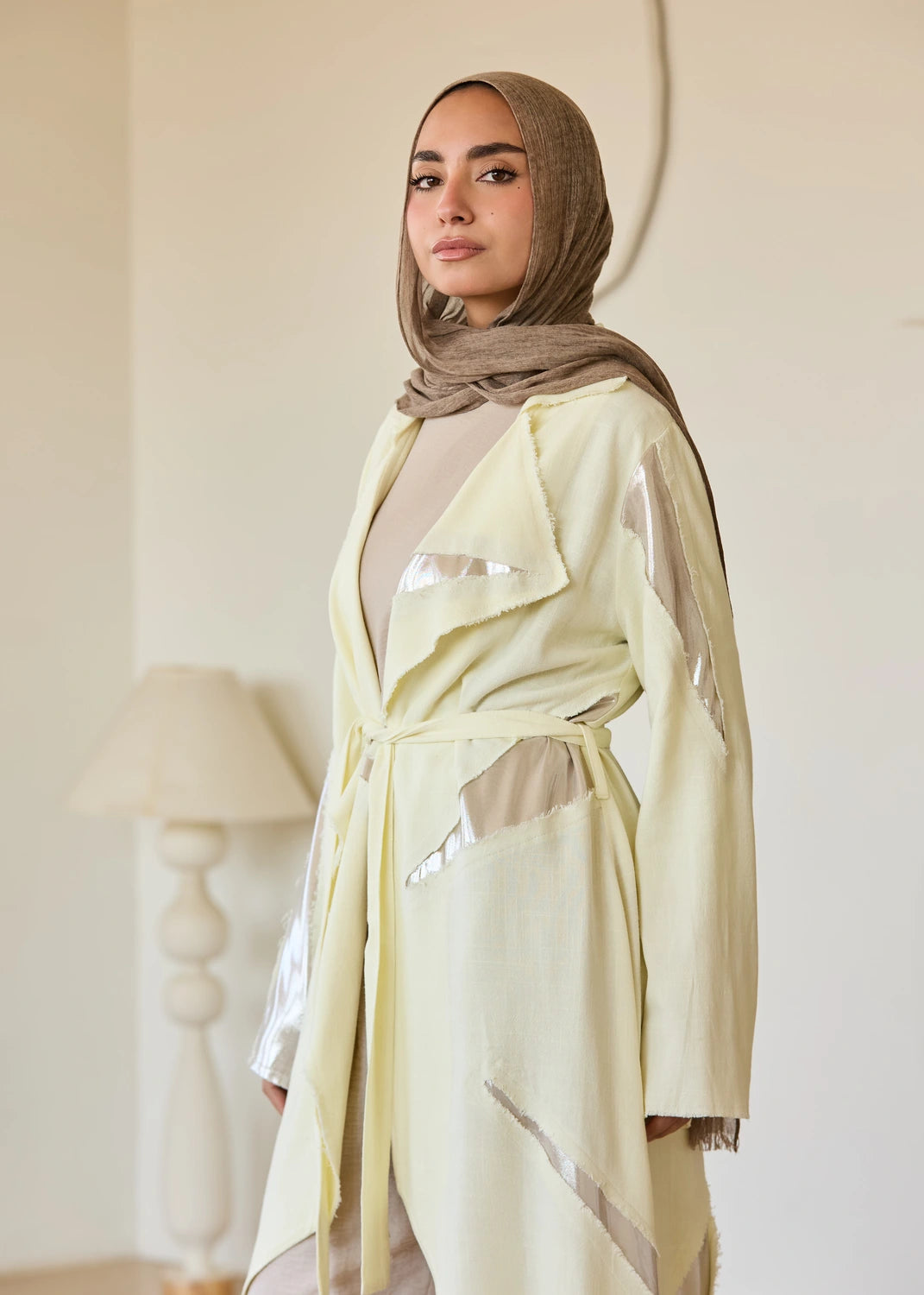 Linen Satin Cardigan