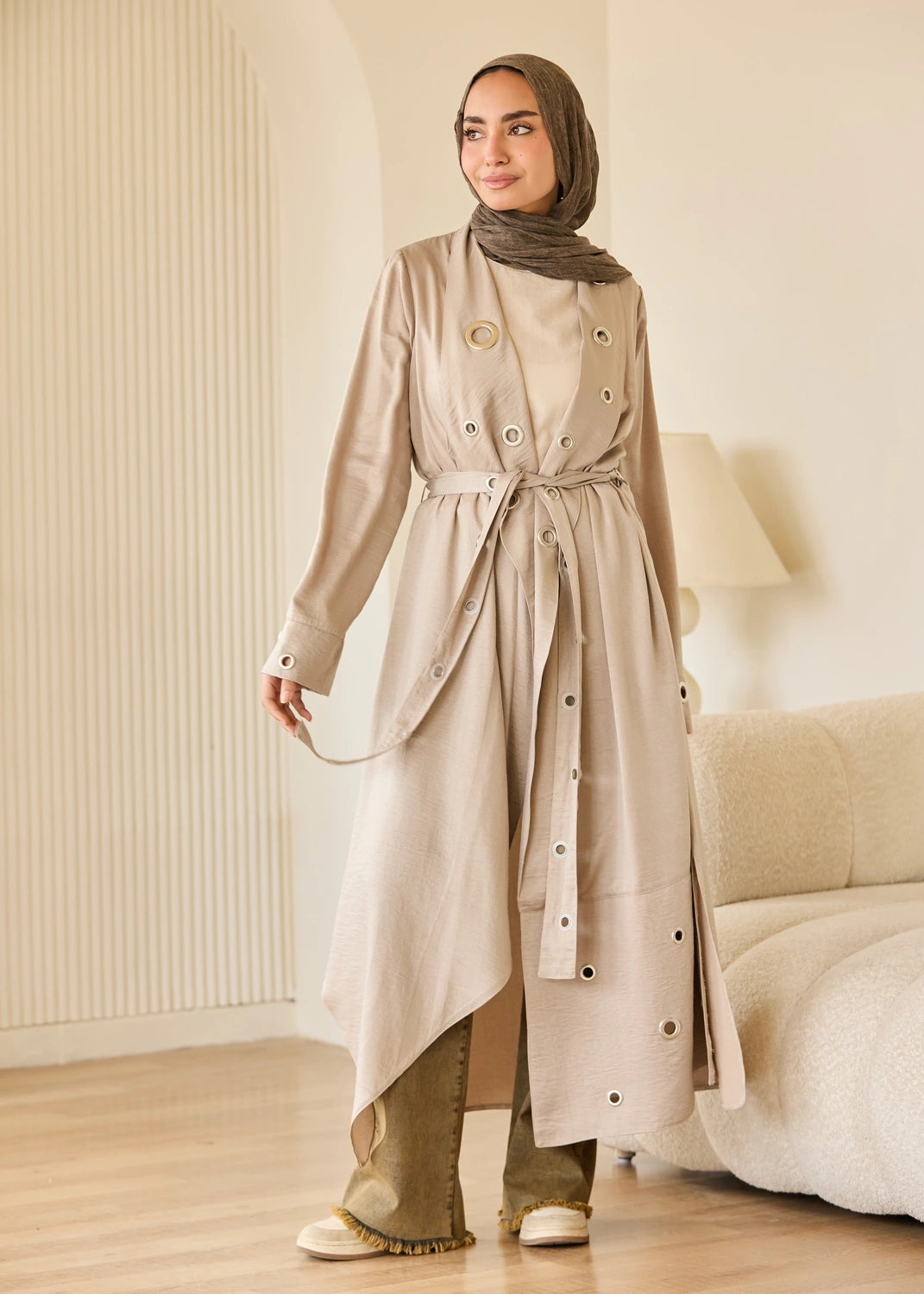 Satin Ring Detail Cardigan