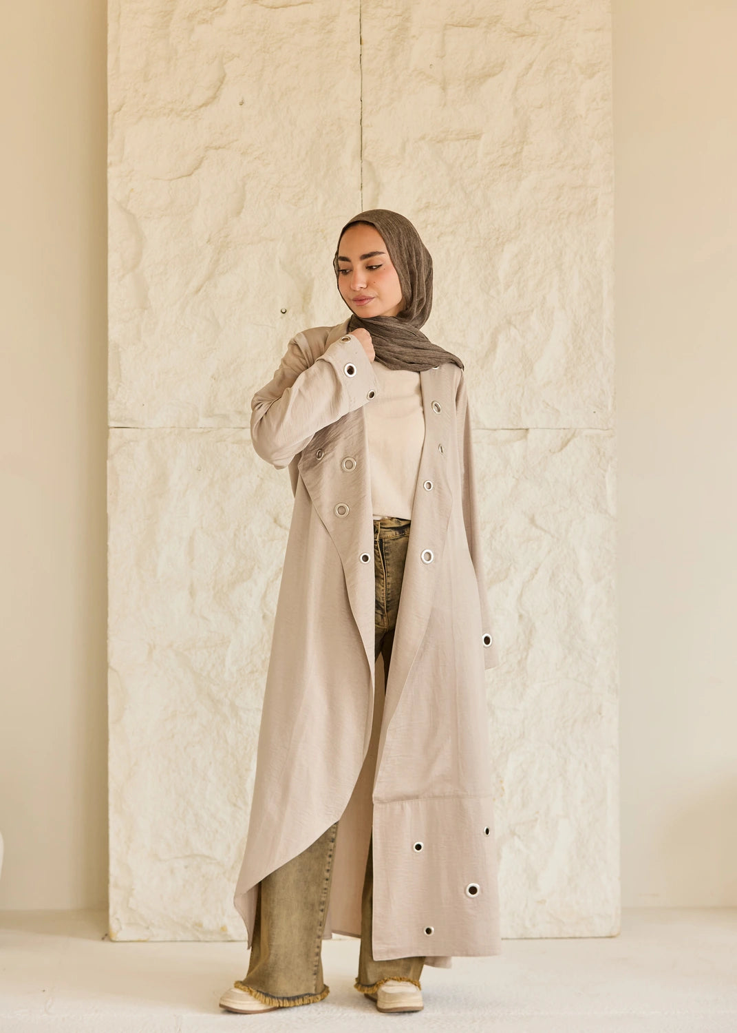 Satin Ring Detail Cardigan