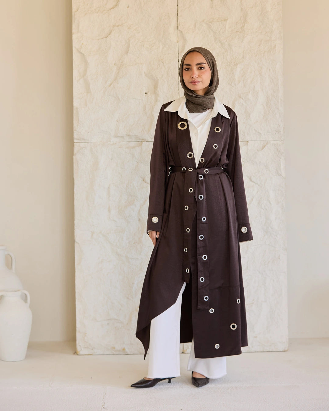 Satin Ring Detail Cardigan