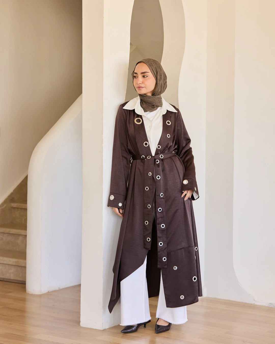 Satin Ring Detail Cardigan