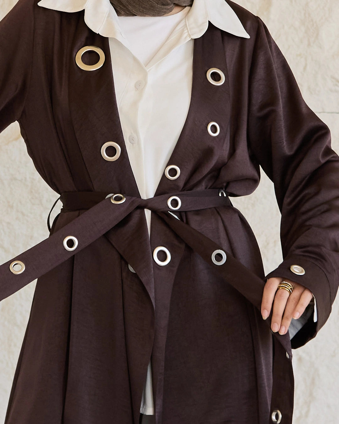 Satin Ring Detail Cardigan