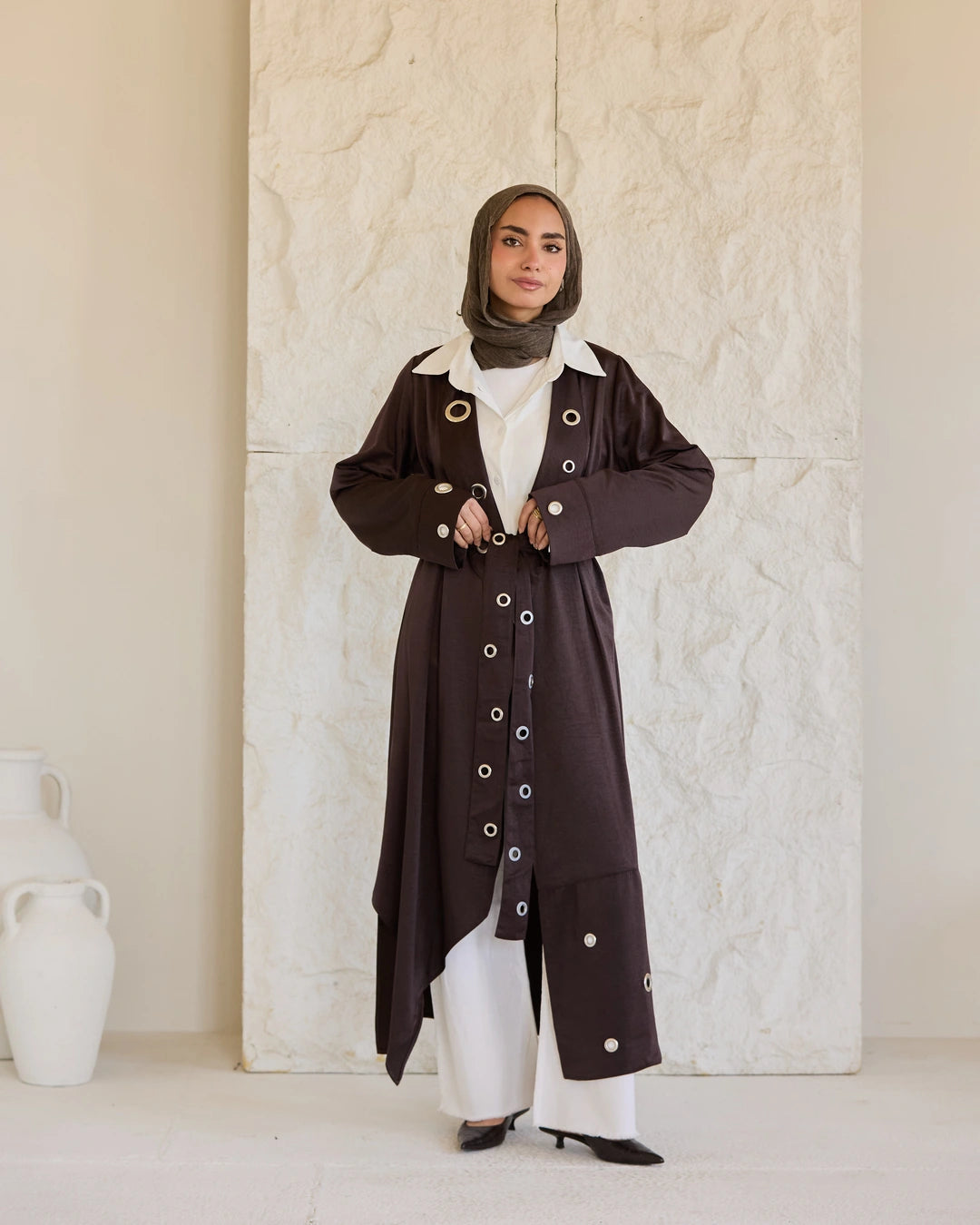 Satin Ring Detail Cardigan