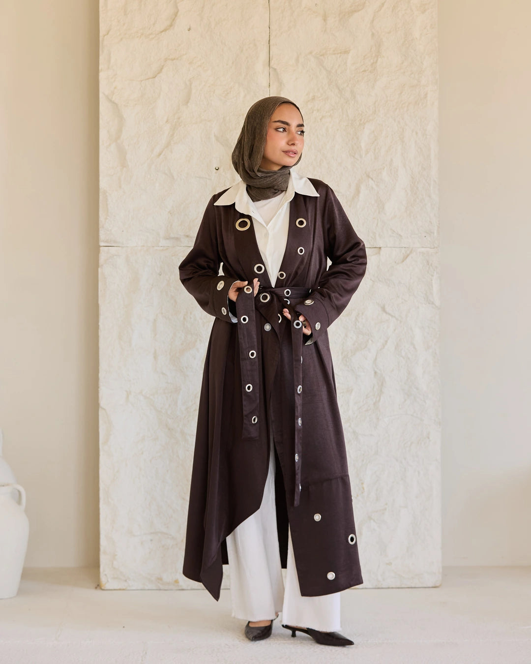 Satin Ring Detail Cardigan