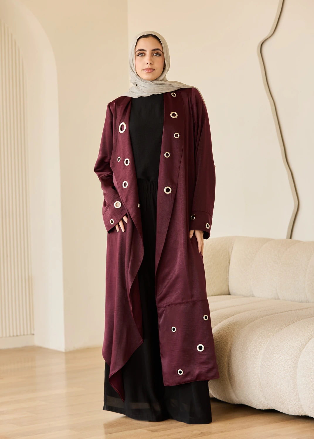 Satin Ring Detail Cardigan