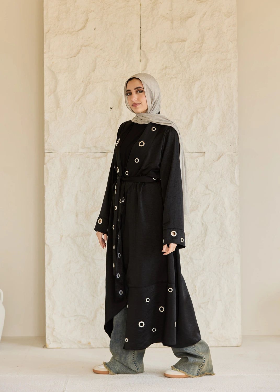 Satin Ring Detail Cardigan