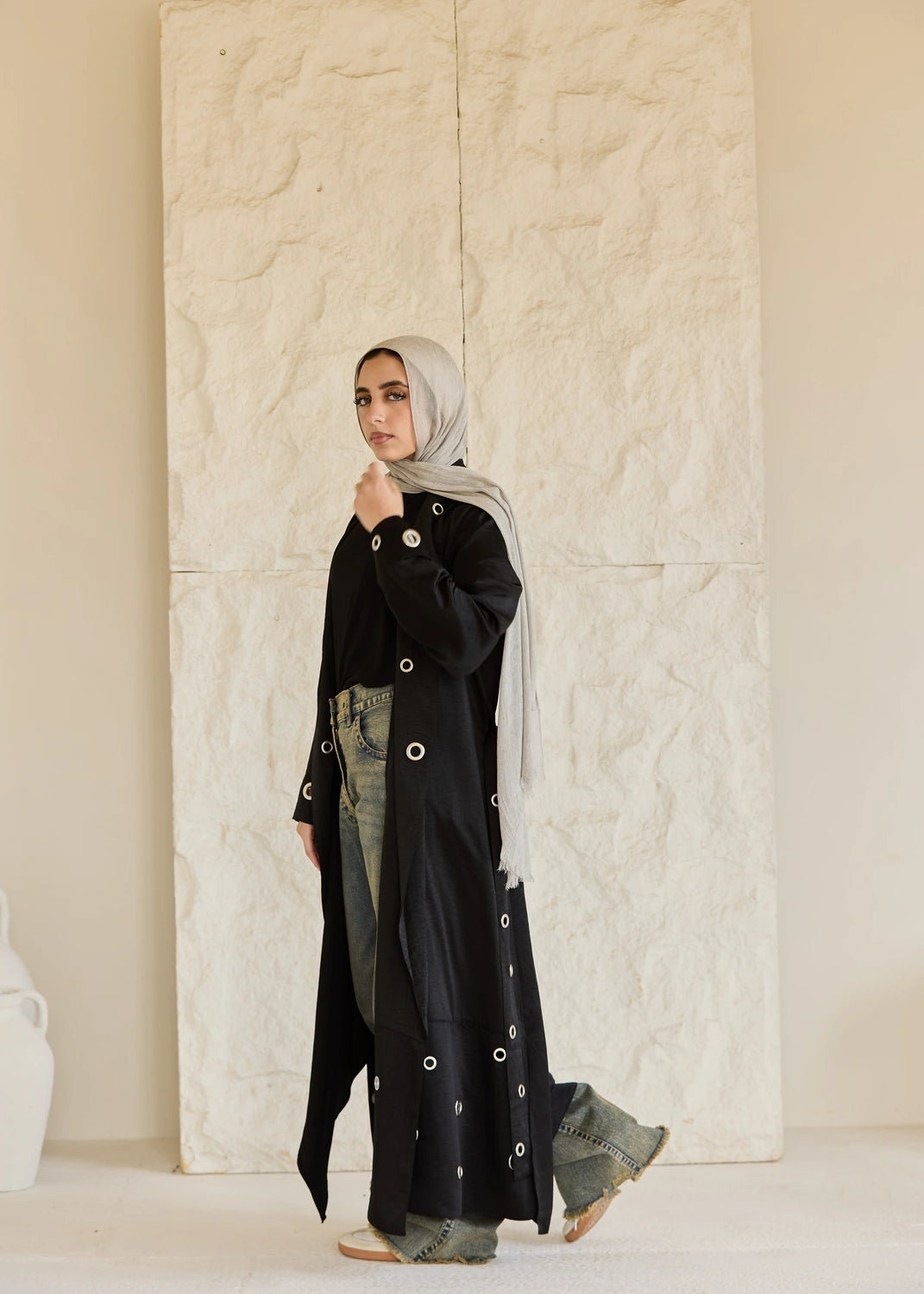 Satin Ring Detail Cardigan