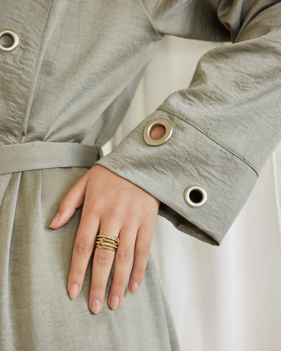 Satin Ring Detail Cardigan