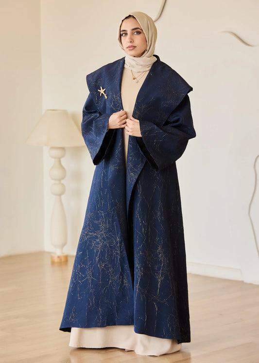 Marble Print Satin Organza Cardigan