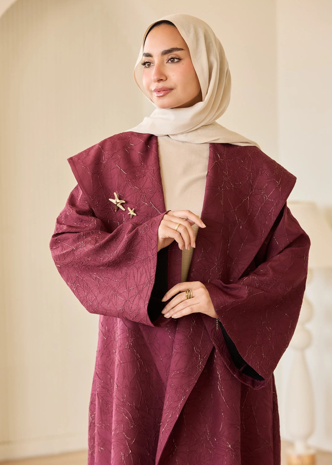 Marble Print Satin Organza Cardigan