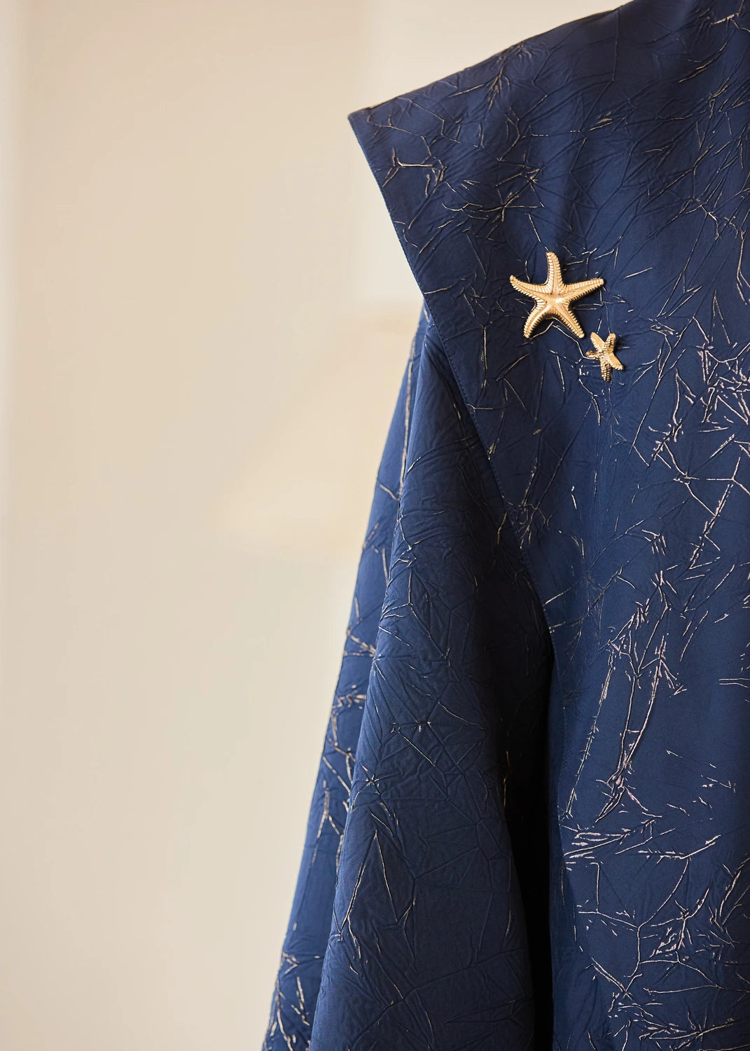 Marble Print Satin Organza Cardigan