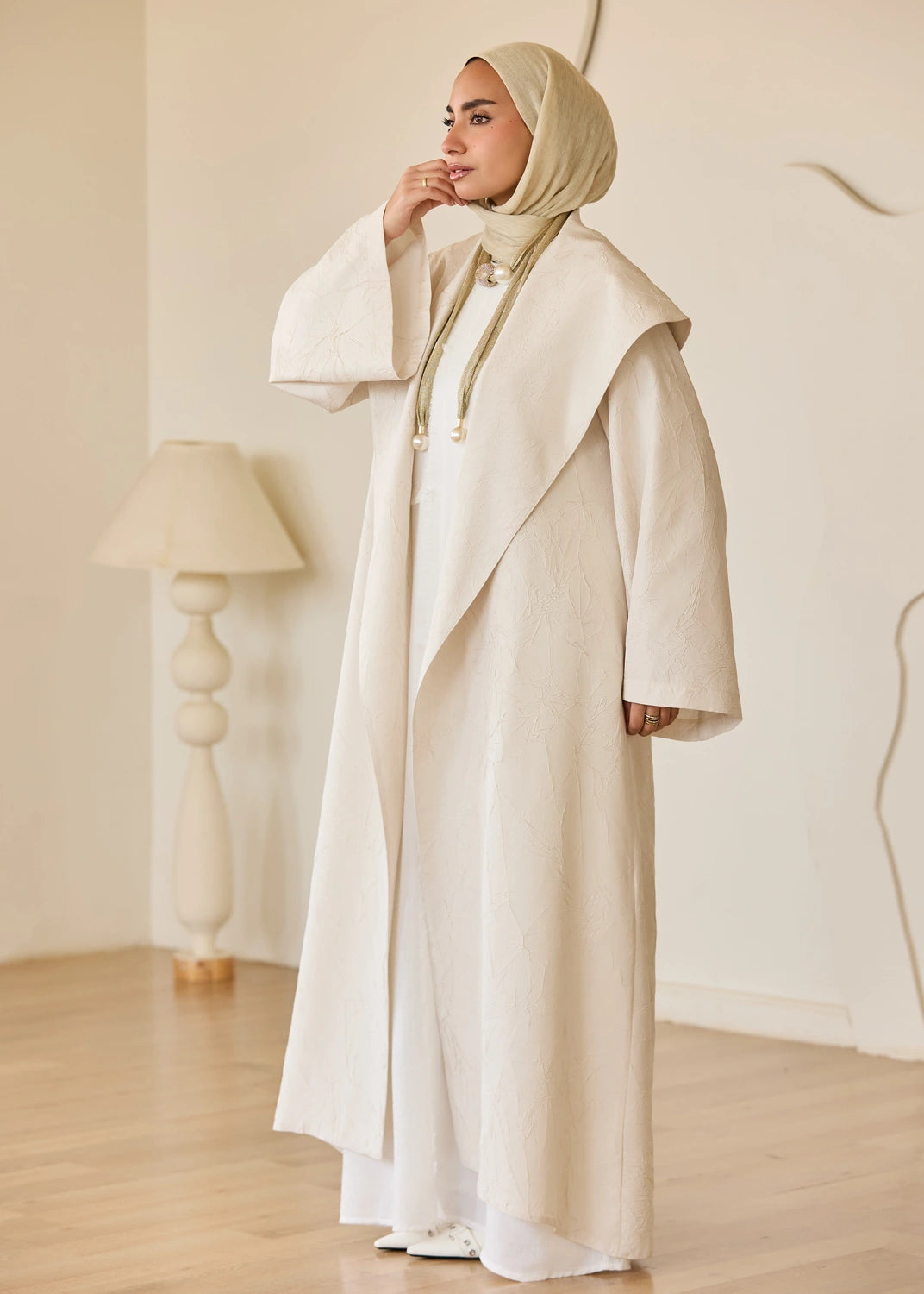 Marble Print Satin Organza Cardigan