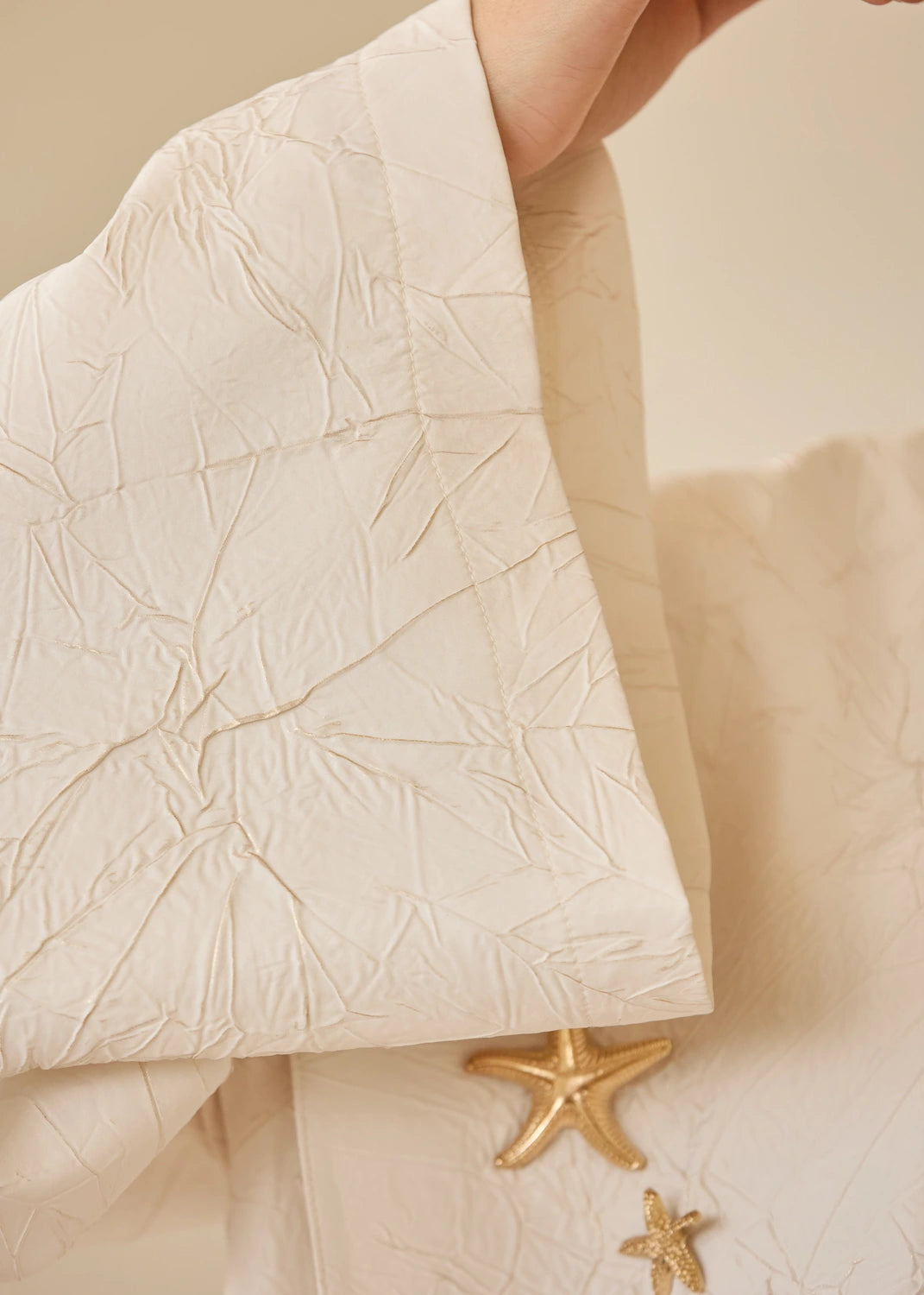 Marble Print Satin Organza Cardigan