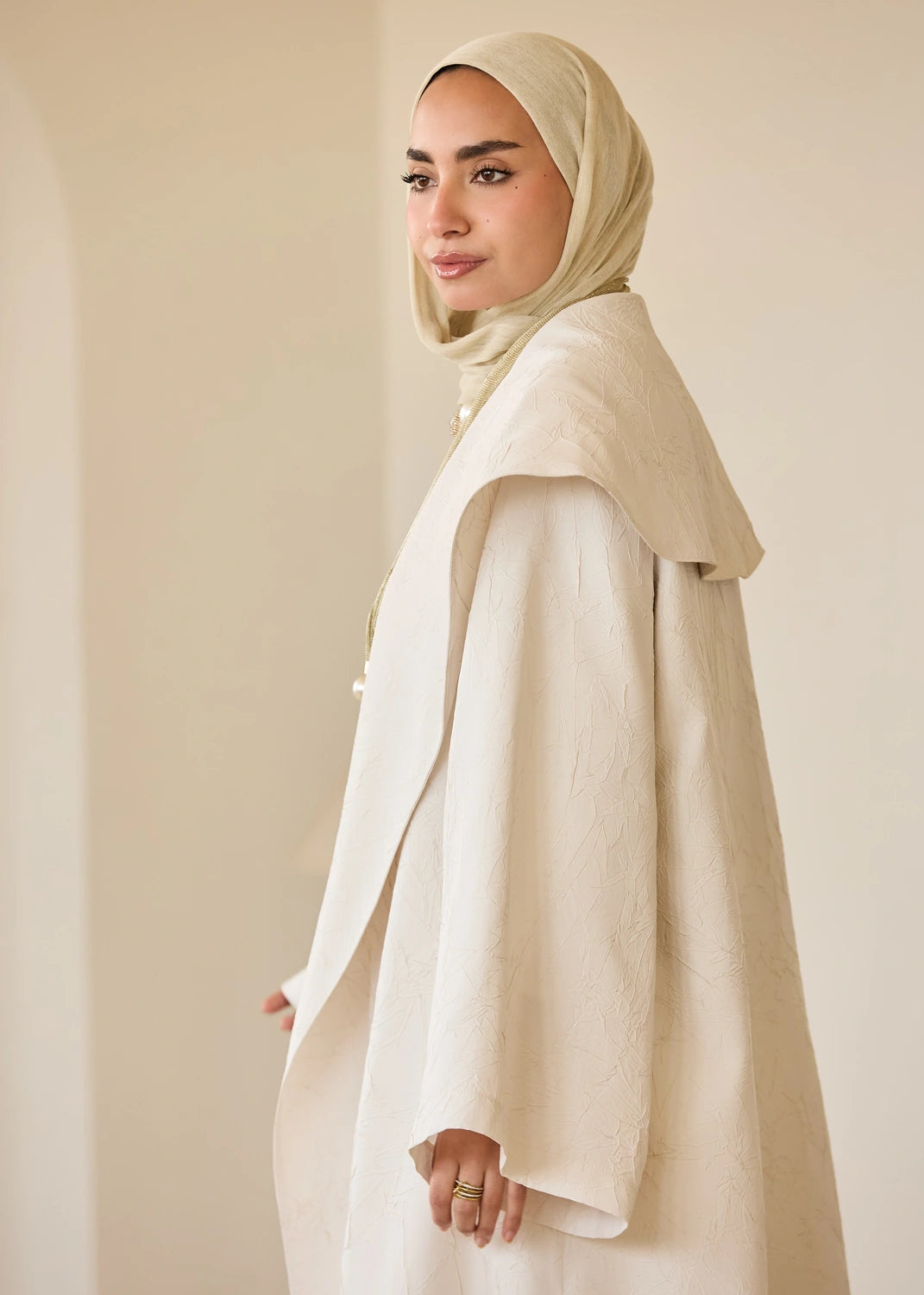 Marble Print Satin Organza Cardigan