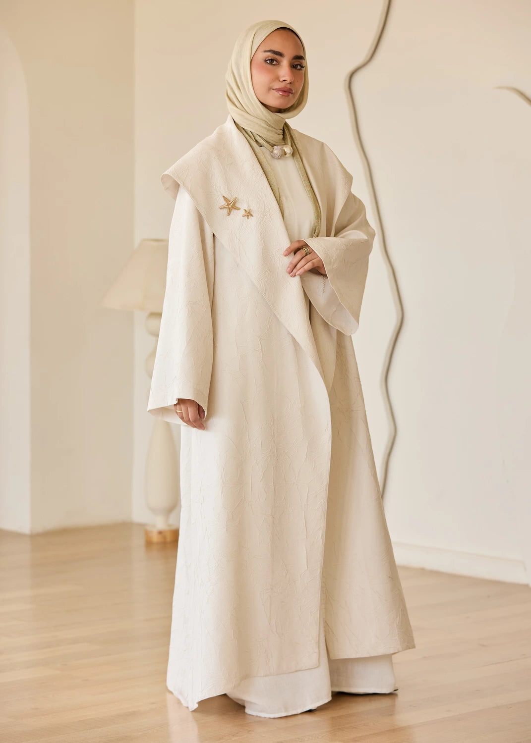 Marble Print Satin Organza Cardigan