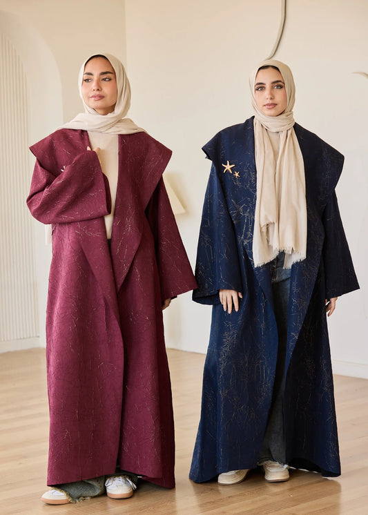 Marble Print Satin Organza Cardigan