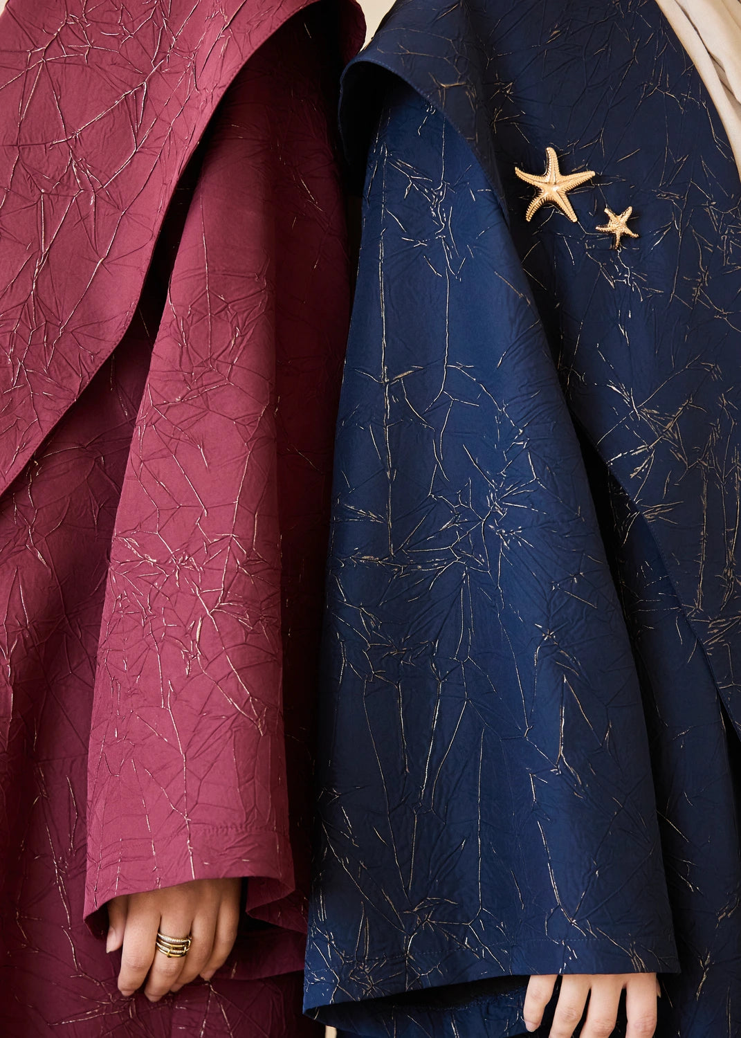 Marble Print Satin Organza Cardigan