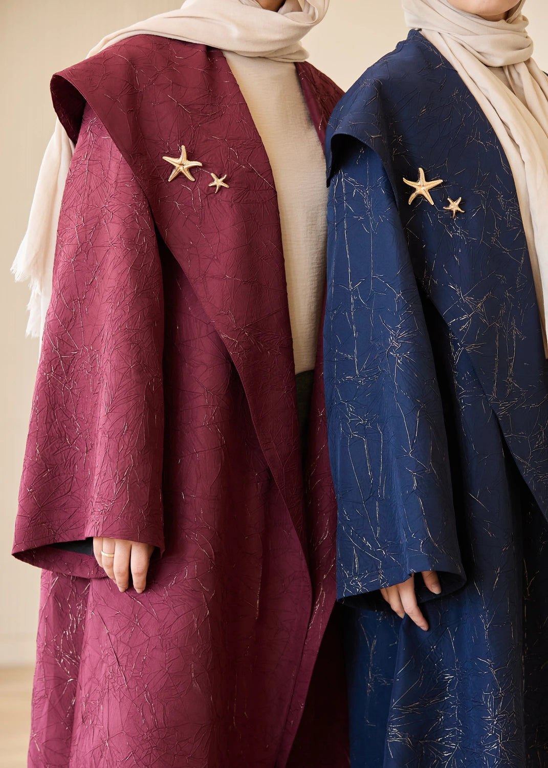 Marble Print Satin Organza Cardigan