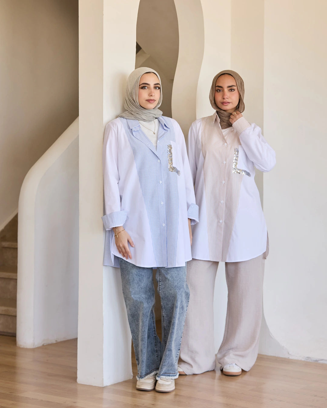 Plain & Striped Poplin Shirt