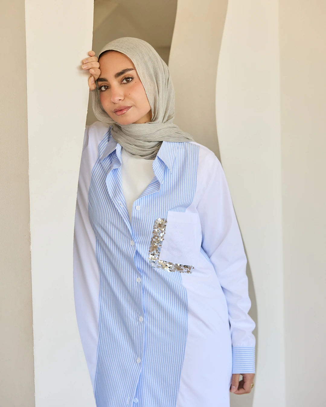 Plain & Striped Poplin Shirt