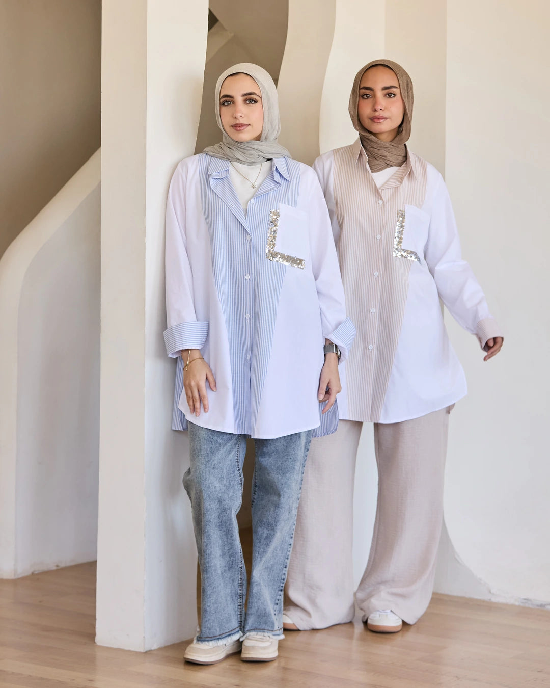 Plain & Striped Poplin Shirt