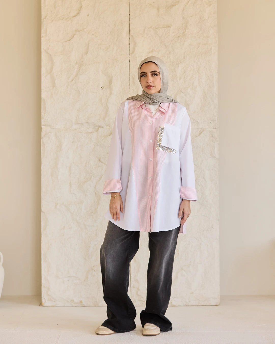 Plain & Striped Poplin Shirt