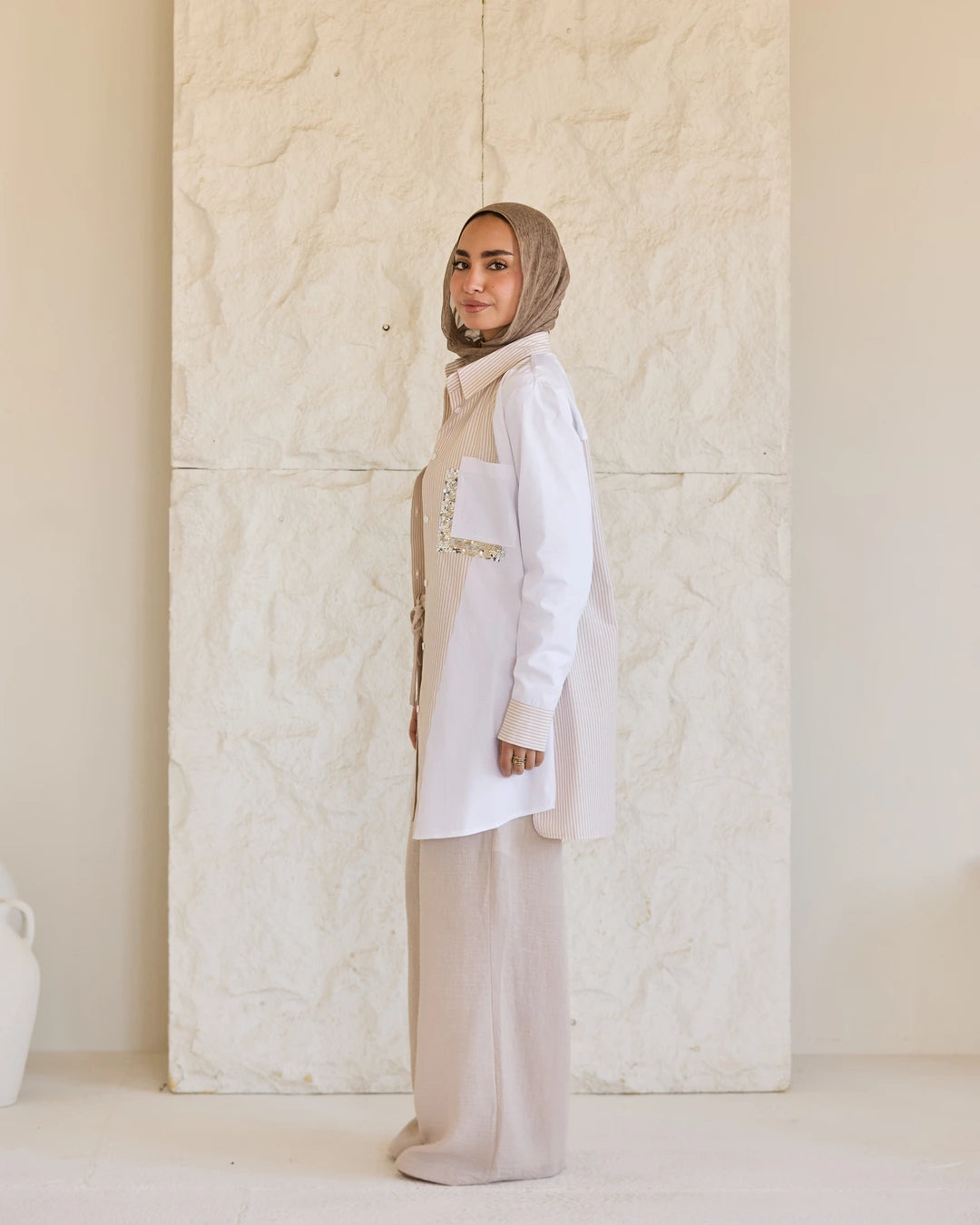 Plain & Striped Poplin Shirt