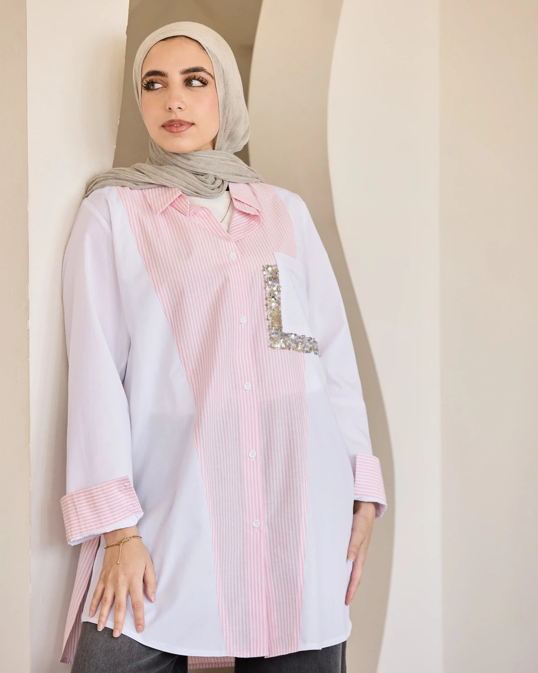 Plain & Striped Poplin Shirt