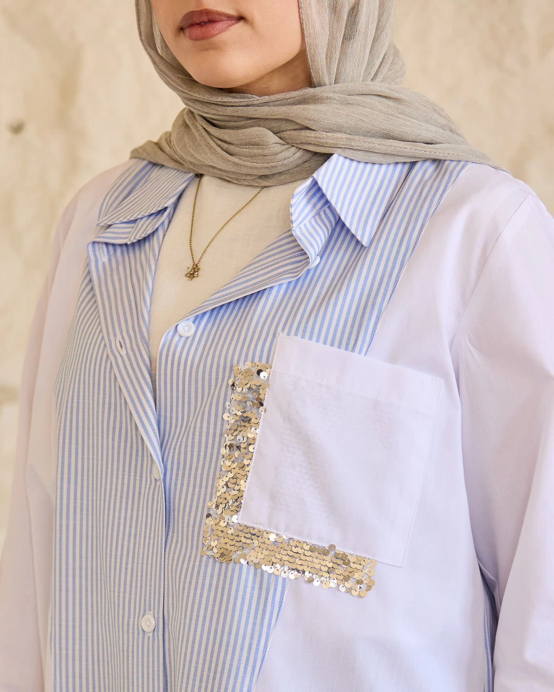 Plain & Striped Poplin Shirt