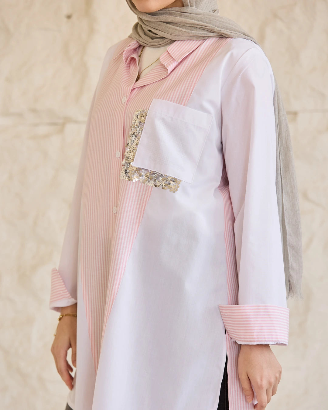 Plain & Striped Poplin Shirt