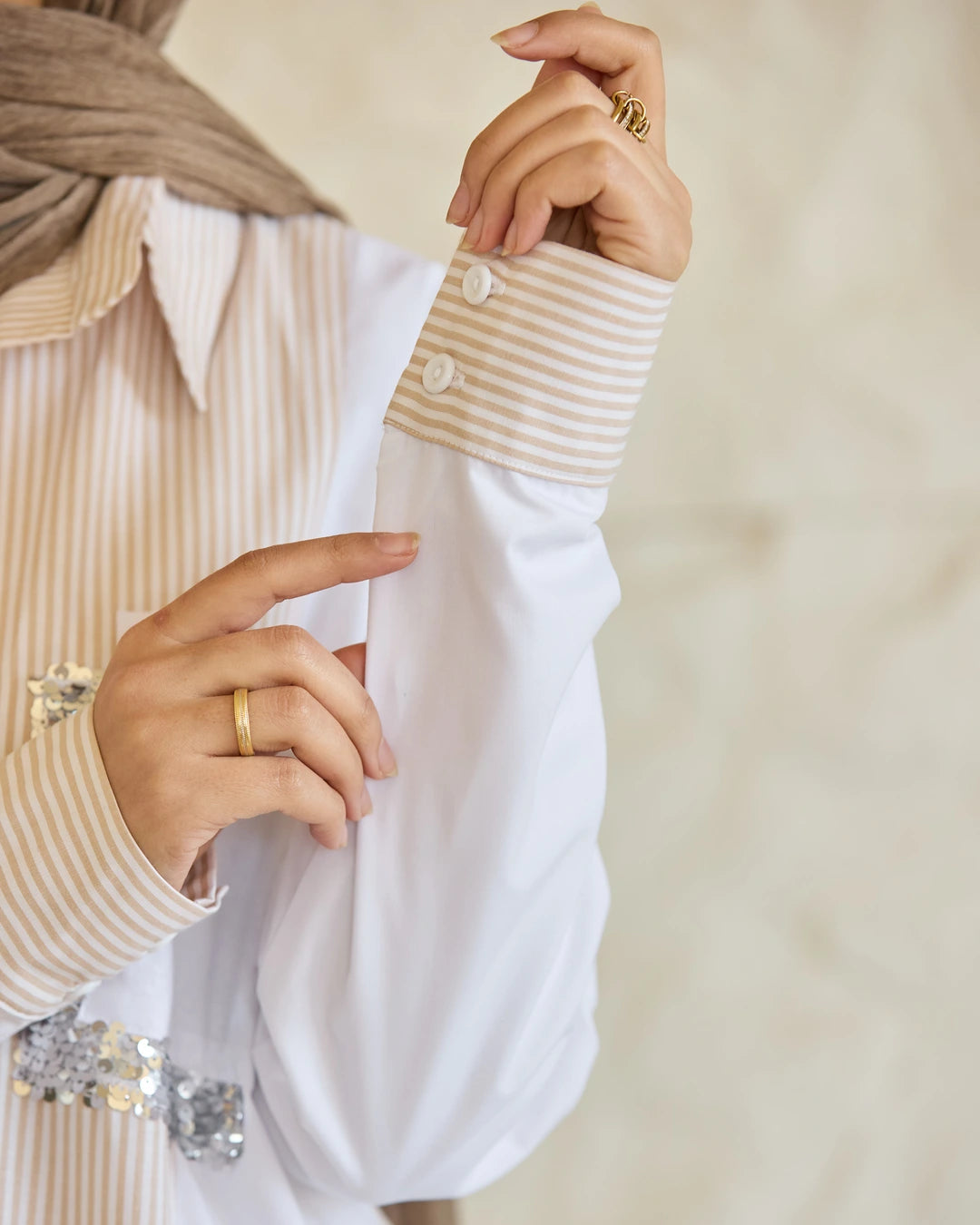 Plain & Striped Poplin Shirt