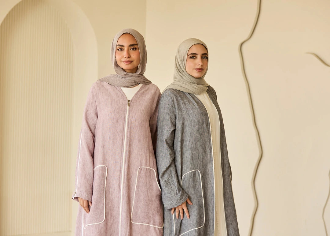 Linen Casual Dress with Zipper