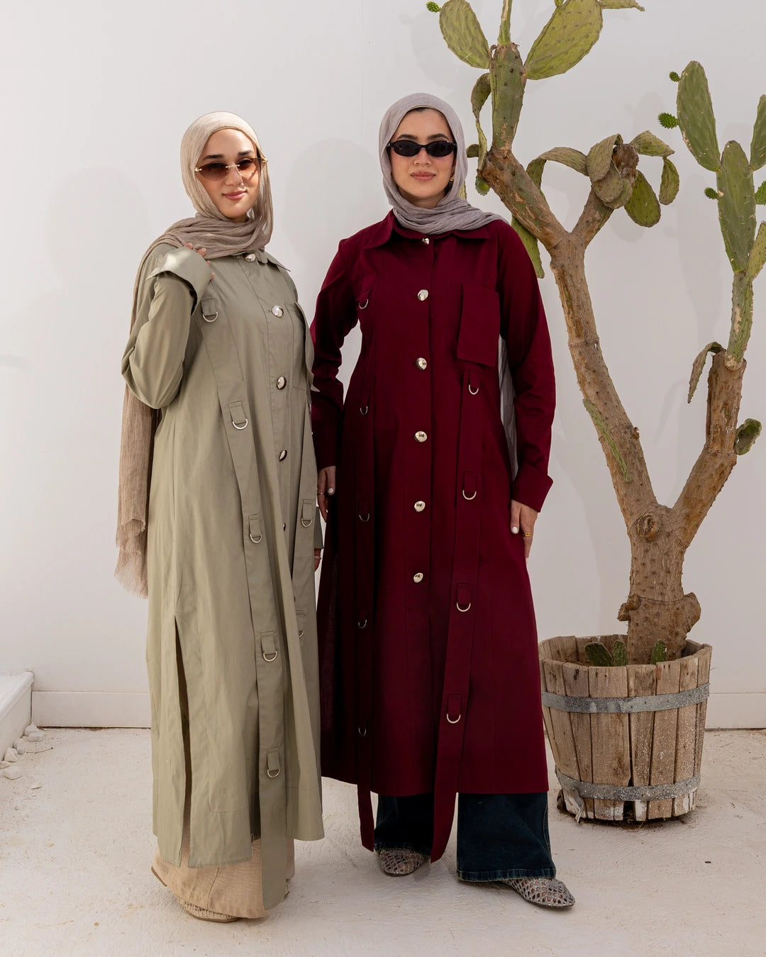 Long Popline Shirt Dress