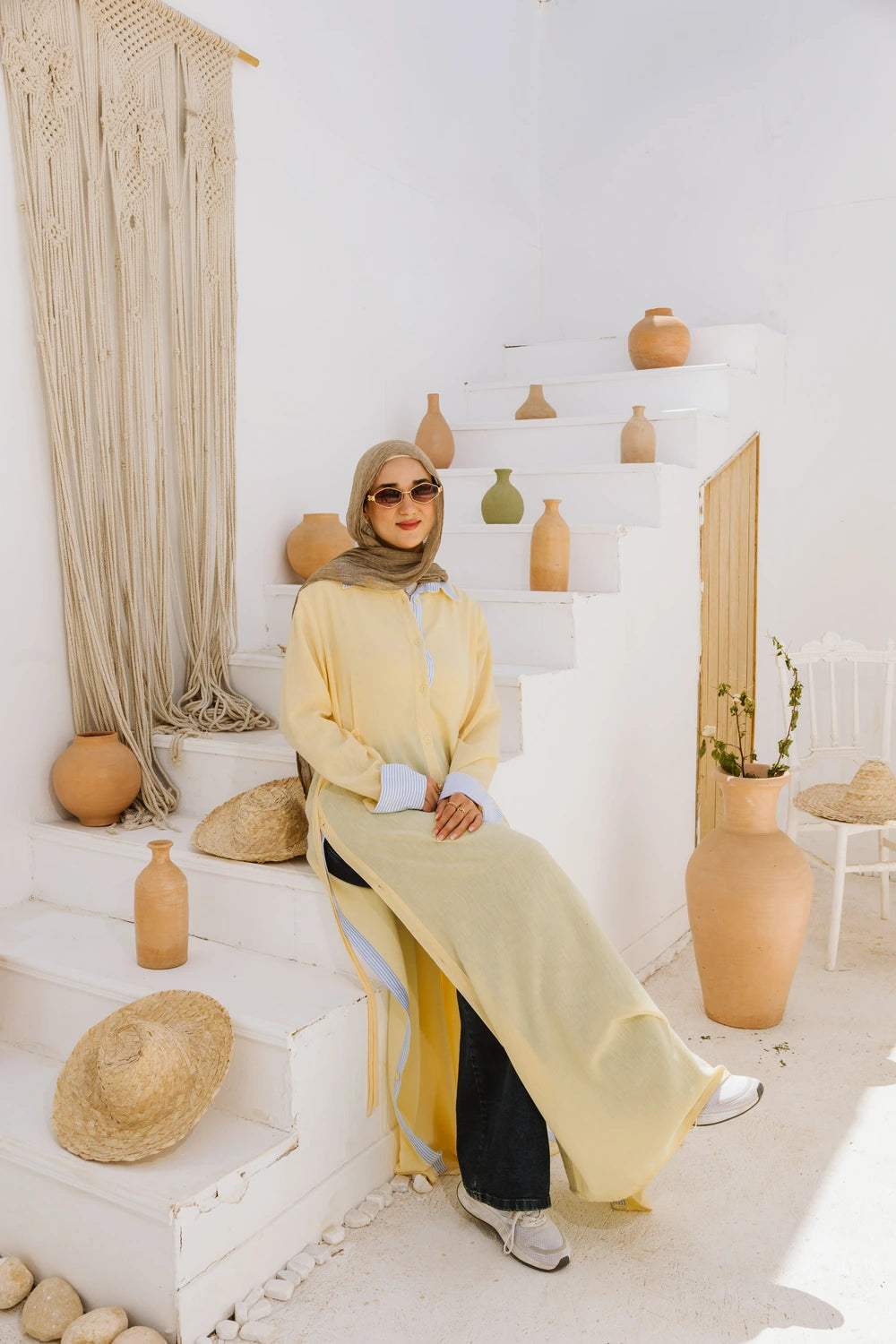 Long Linen Shirt Style Dress