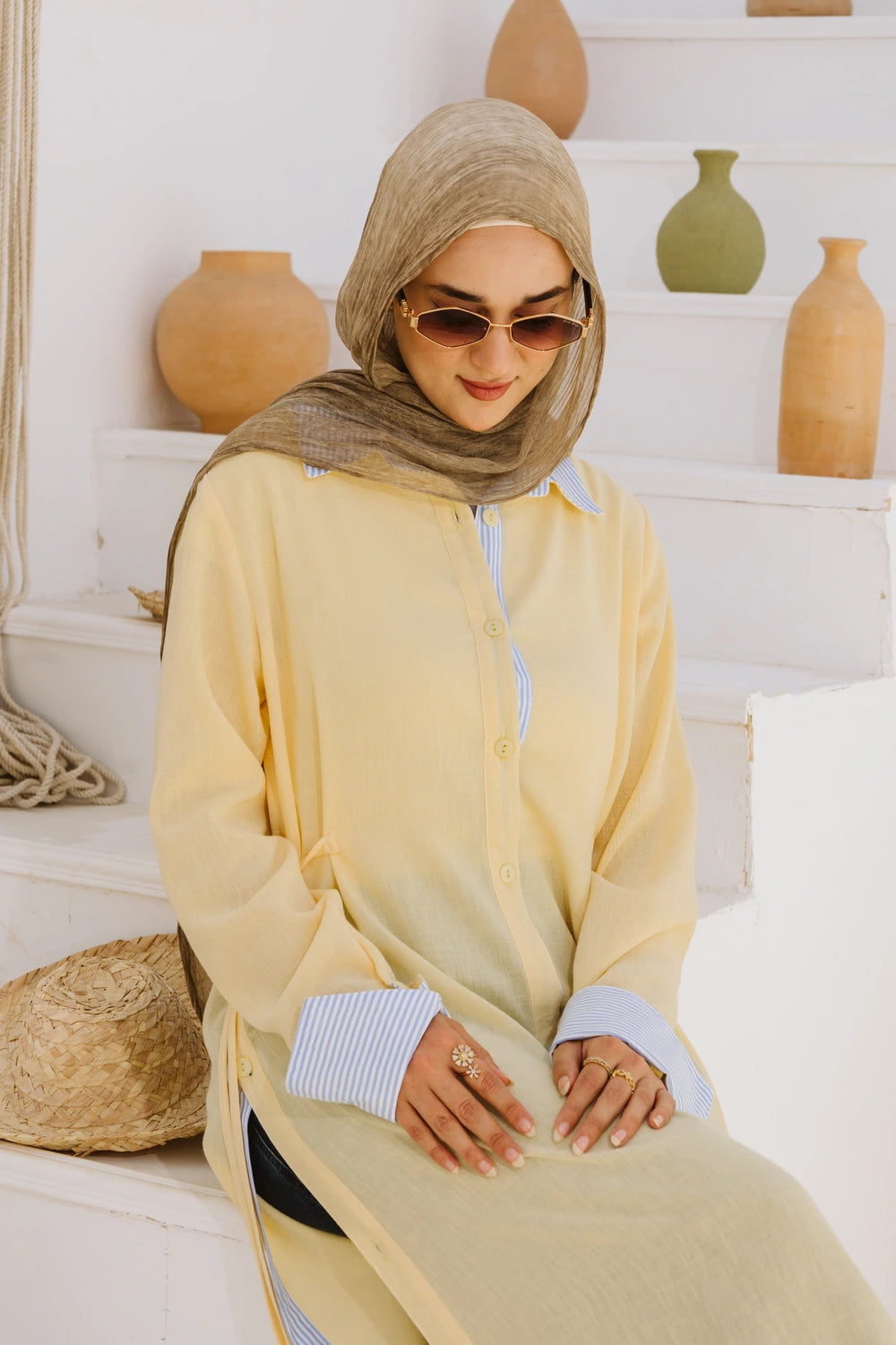 Long Linen Shirt Style Dress