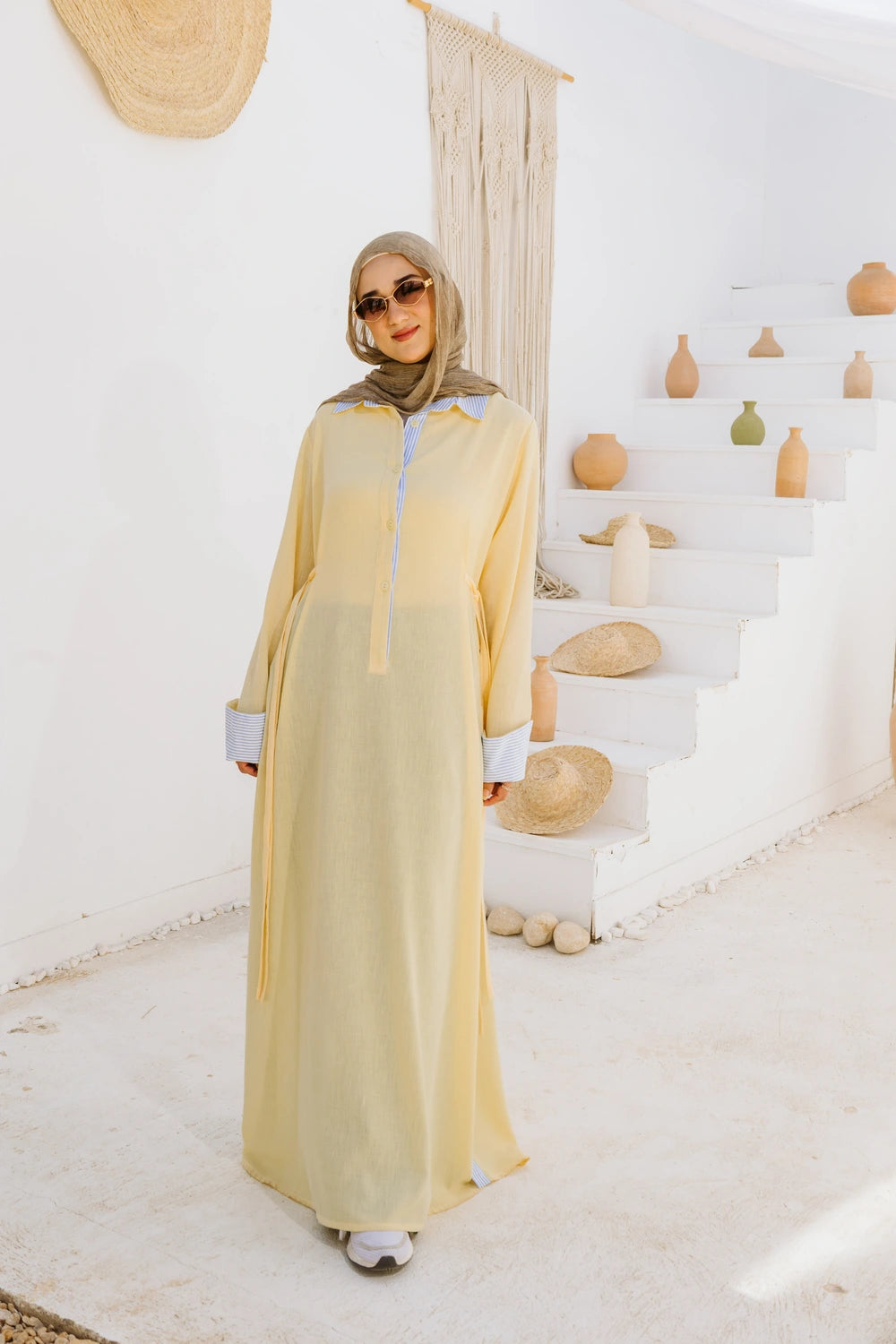 Long Linen Shirt Style Dress