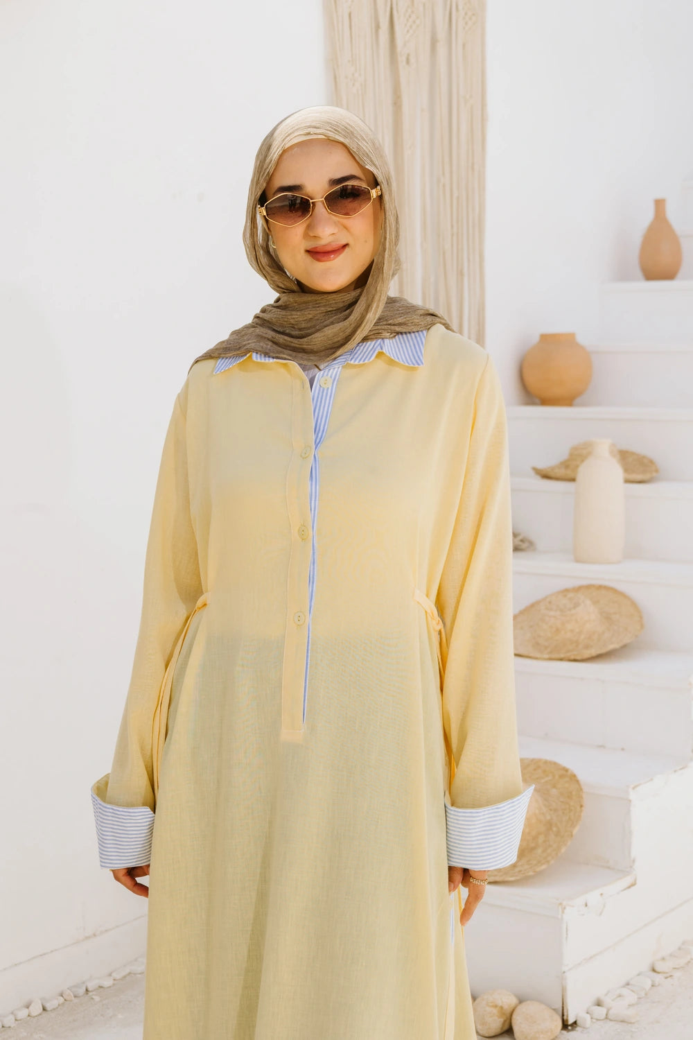 Long Linen Shirt Style Dress