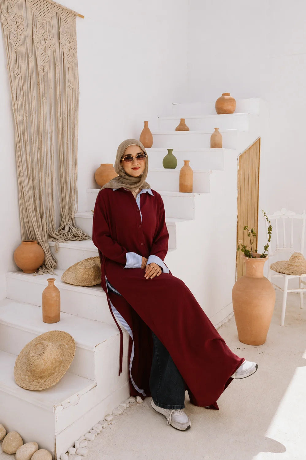 Long Linen Shirt Style Dress