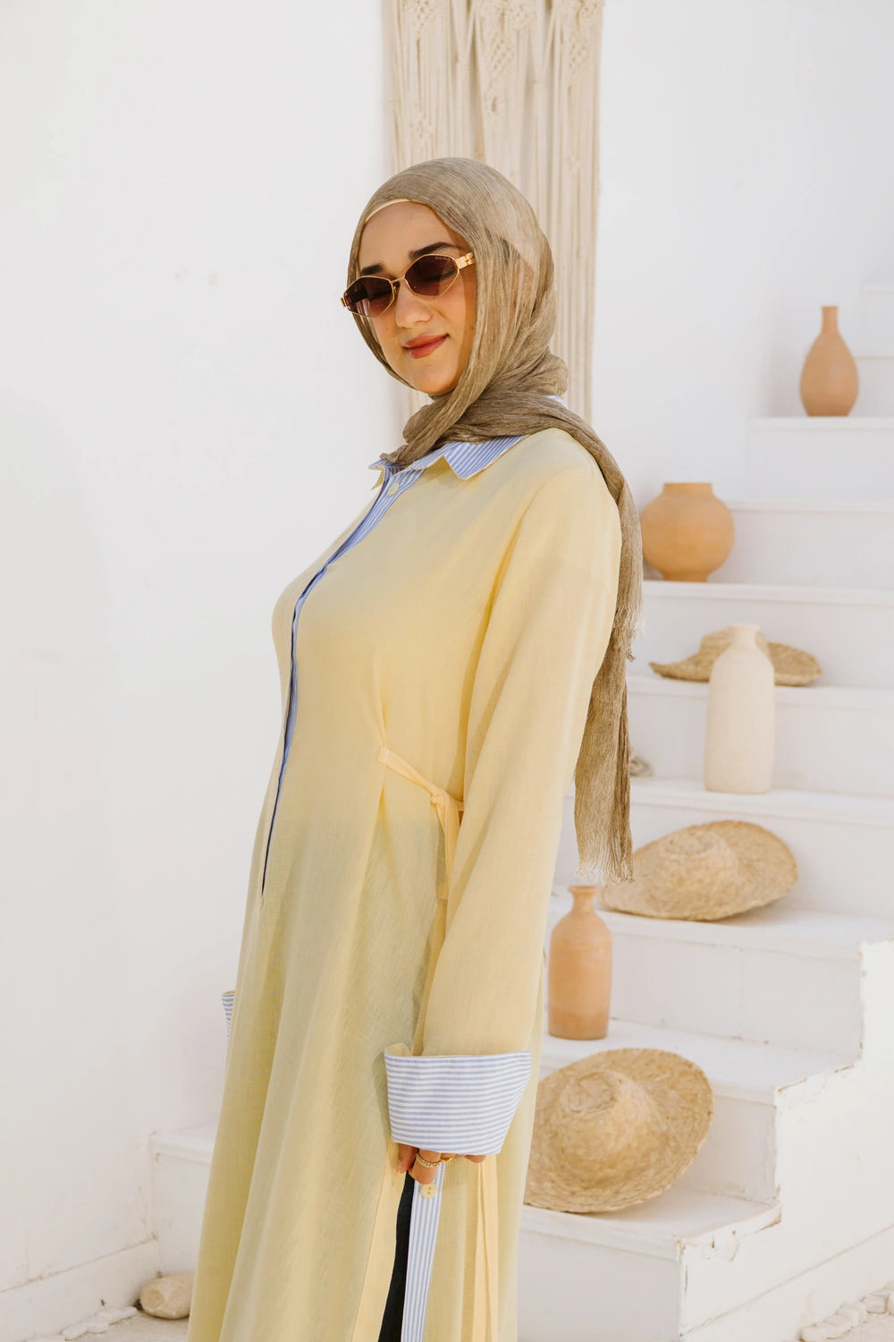 Long Linen Shirt Style Dress