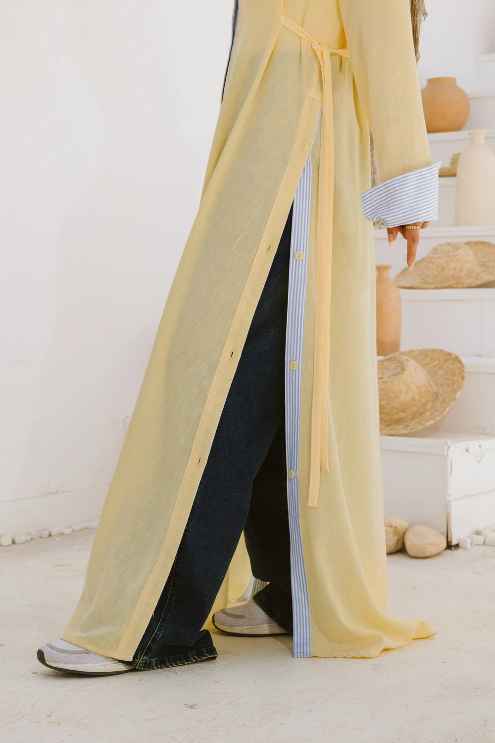 Long Linen Shirt Style Dress